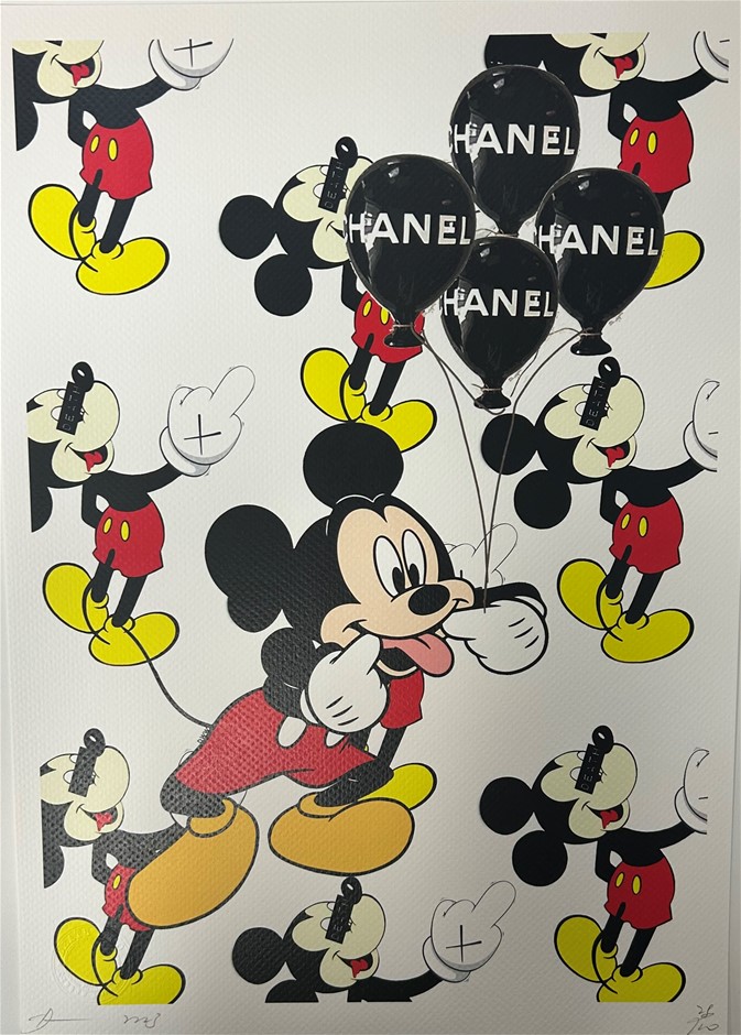 Death NYC Signed Street Art Print " Mickey Mouse/ Chanel Ballons ...