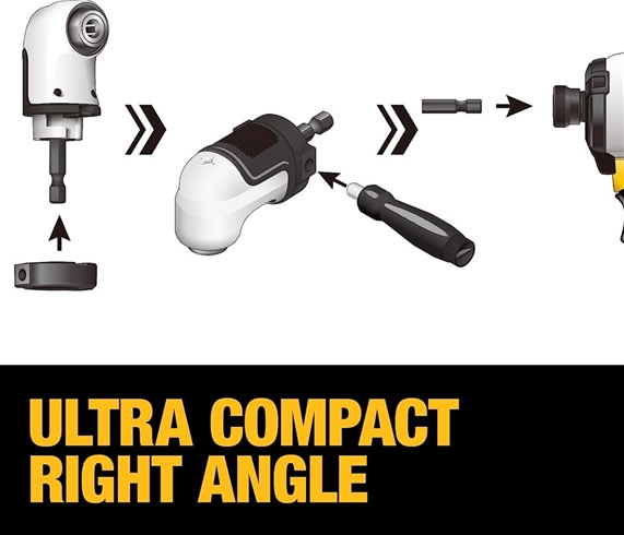DEWALT Right Angle Drill Adaptor, 2-in-1 Attachment (DWAMRAFT