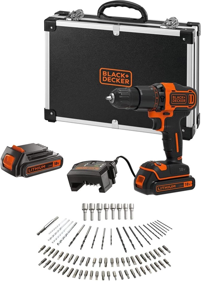 BLACK+DECKER - 18V System Drill Driver + 200mA charger + 1.5Ah battery –