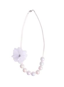 Pumpkin Patch Pearls and Flower Necklace