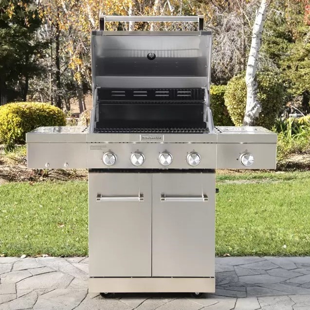 KITCHENAID 4 Burner 304 Grade Stainless Steel Gas Grill With Searing Side B Auction GraysOnline Australia