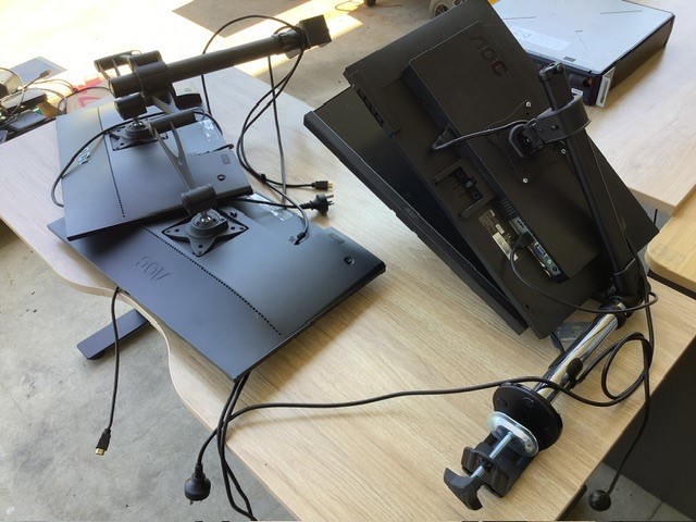2x Dual Monitors and Stands Auction (0016-9048855) | Grays Australia