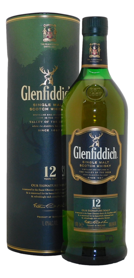 Glenfiddich 12YO Single Malt Scotch Whisky Our Signature Malt (1x 1L)