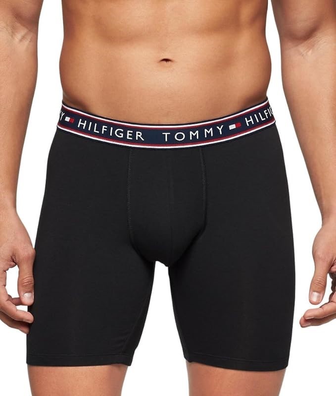 3pk TOMMY HILFIGER Men's Boxer Briefs, Size S, 95%Cotton/5%Elastane, Black
