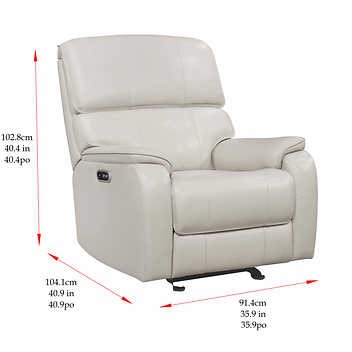 BARCALOUNGER Leather Power Glider Recliner with Power Adjustable