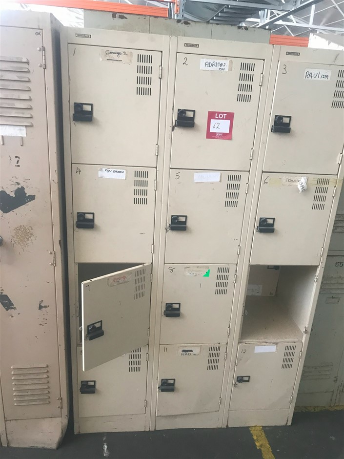 Bank of 3 4x1 Individual Lockers Auction (0062-3028312) | Grays Australia