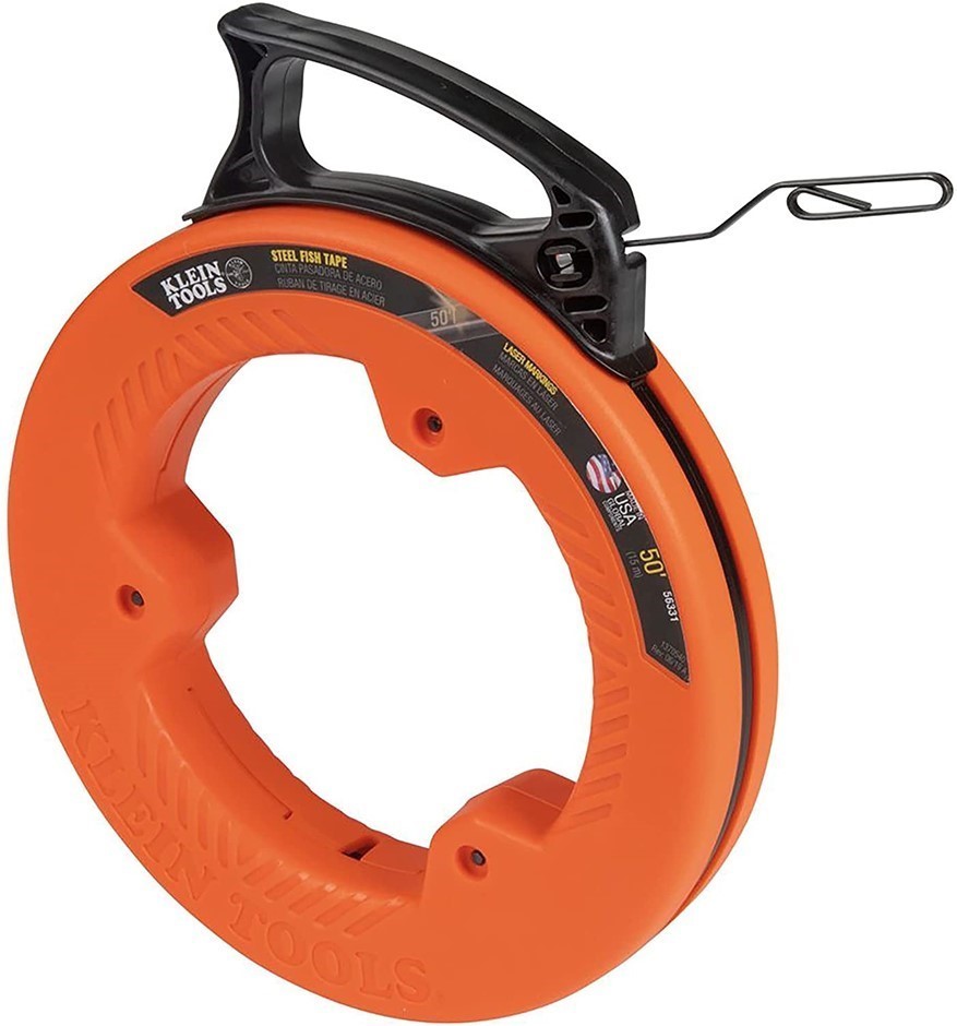 KLEIN TOOLS Fish Tape, Steel Wire Puller with Double Loop Tip, Optimized Ho