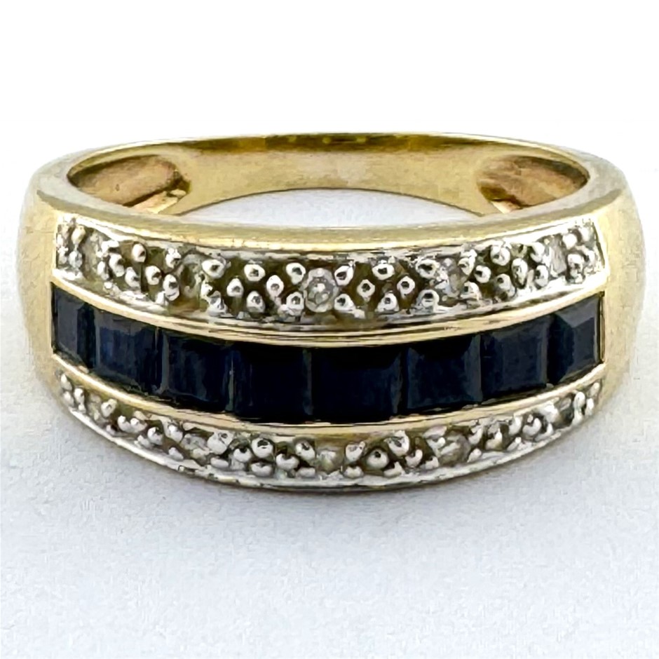 9ct Yellow Gold 0.1ct Diamond Ring main image 1