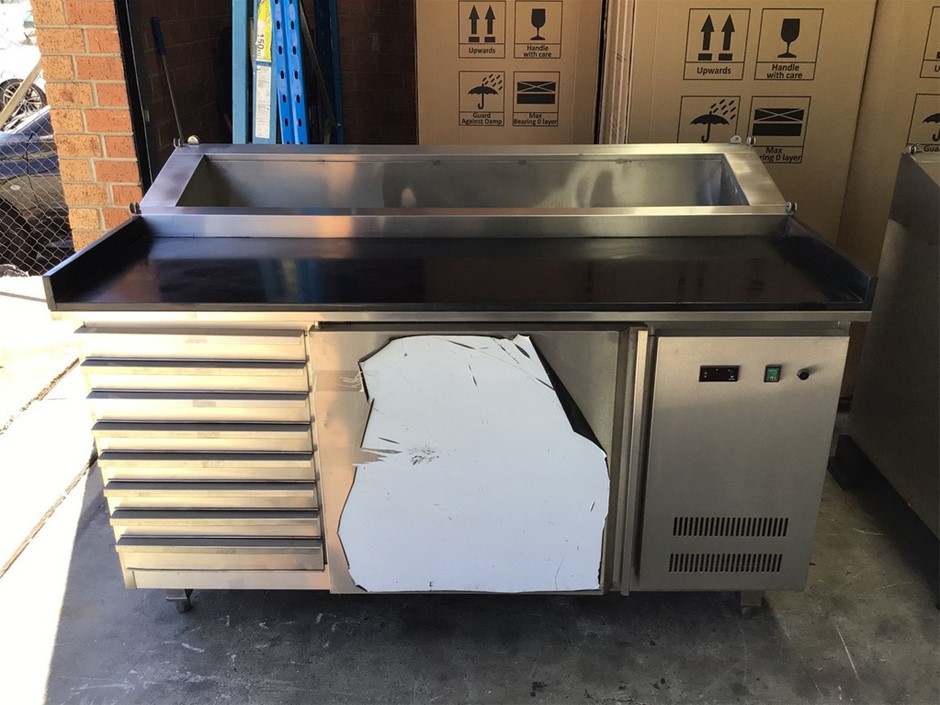 Ex-display Custom Made 1-Door Refrigerated Extra Deep Pizza Prep Fridge ...