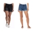 2 x CALVIN KLEIN JEANS Women's Roll Cuff Shorts, Size 12/16, Black & Malibu