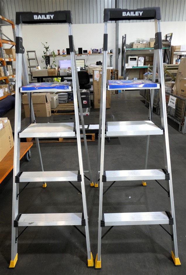 Bailey 120kg 4 step twin platform step stool discount