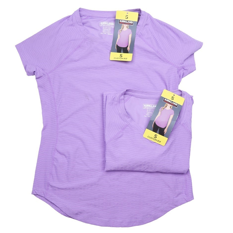 2 x SIGNATURE Women's V-Neck Custom Fit Active Tee, Size S, Polyester/ Elas