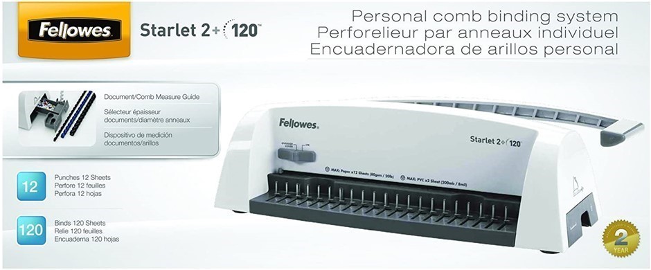 FELLOWES Starlet 2+ Binding Machine, Model: 5227701.