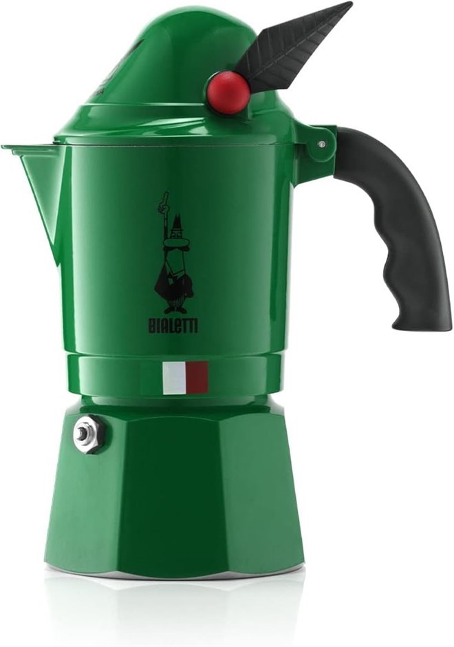BIALETTI  0002762/MR Moka Alpina Espresso Coffee Maker, Green, 3 Cup/ 130 m
