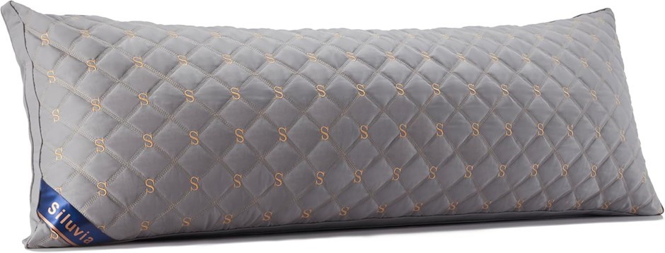 SILUVIA Body Pillow for Adults-Premium Adjustable Loft Quilted- Hypoallerge