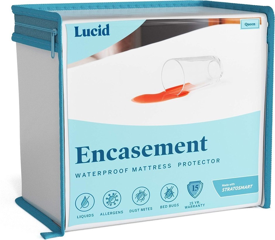 LUCID Encasement Mattress Protector, Size Twin XL.