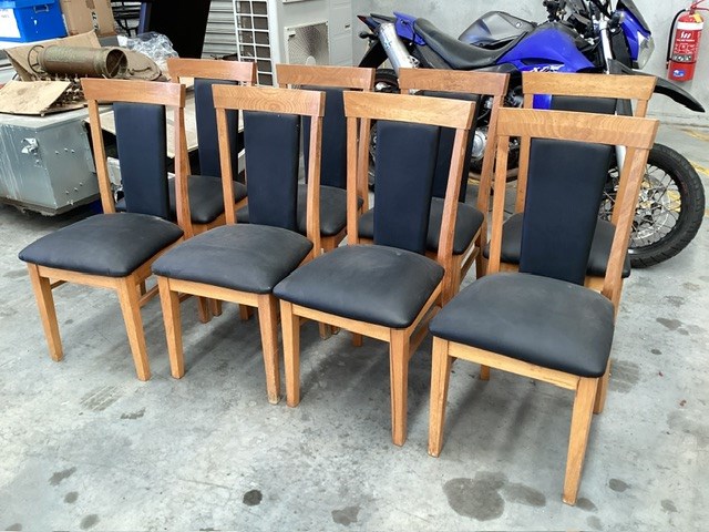 <p>Set Of 8 Timber Frame Dining Chairs</p>