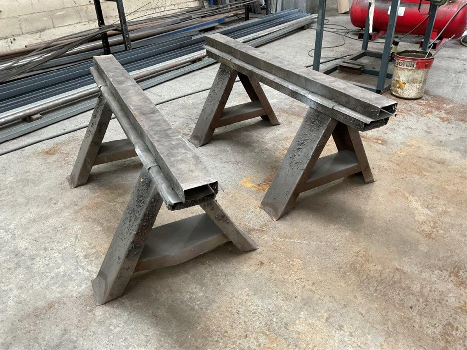 1x Pair of Steel Fabricated Trestle Stands Auction (0025-3028980 ...