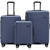 TOSCA London Luggage 3 Piece Hardside Luggage Set, Navy, Large: 76cm, Mediu