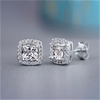 Elegant 18K White Gold plated Diamonds Simulants earrings.