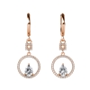 Elegant 18K Rose  Gold   plated   Diamonds  Simulants  earrings