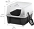 IRIS USA Large Open Top Cat Litter Tray with Scoop and Scatter Shield, Bla