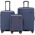 TOSCA London Luggage 2 Piece Hardside Luggage Set, Navy, Large: 76cm, Mediu