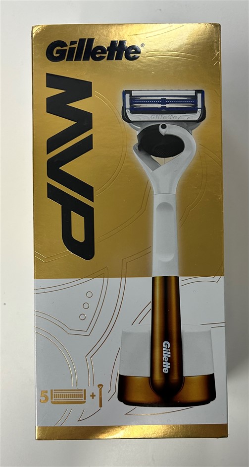 Gillette MVP Razor with 5 Blades & Magnetic Stand Auction (0047-2558930 ...
