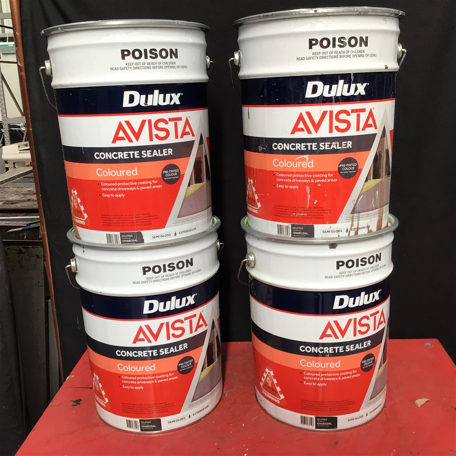 4 x 20 Litre Tins of Dulux Avista Concrete Sealer Auction (0007-3029084 ...