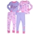 SIGNATURE Girl's 4pc Sleepwear Set, Size 5, Organically Grown Cotton, Pink/
