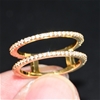 Elegant 18K Yellow Gold plated Diamonds Simulants Ring size 8