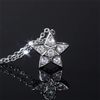 Elegant 18K White Gold plated Star White CZ Pendant Necklace