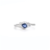 Elegant 18k White Gold Vermeil 1.00 Ct Natural Sapphire Ring Resizable