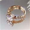 Elegant 18K Yellow  Gold  plated Simulants Diamonds  & White CZ  Ring
