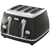 DELONGHI Icona Classic 4 Slice Toaster, Black, 1800W, CTO4003.BK. NB: Minor