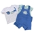 2 x 3pc PEKKLE Infant's Set, Size 9M, Incl: Overall, Bodysuit & Tee, Dino.
