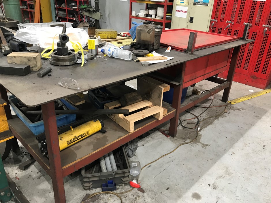 1x Steel Fabricated Bench and Parts Washer Auction (0045-3029273 ...