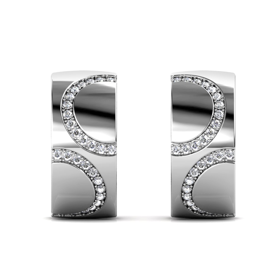 Elegant 18K White Gold plated Diamonds Simulants earrings