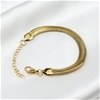 18K Yellow Gold Plated 8MM 17+5 cm Snake Bracelet