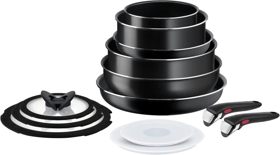 TEFAL Ingenio Easy ON Pots & Pans Set, 13 Pieces, Stackable, Removable Hand
