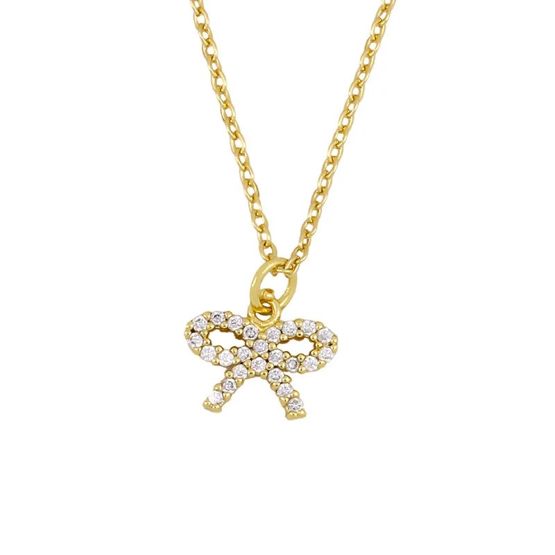 Elegant 18K Yellow Gold Plated Simulated Diamond Necklace