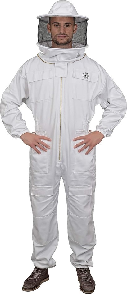 HUMBLE BEE Beekeeping Suit w/ Round Veil, Size 2XS, Polycotton, Arctic Whit
