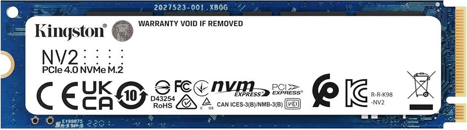KINGSTON - NV2 M.2 PCIe 4.0 NVMe 2TB, Solid State Drive. NB: Minor Use, Not