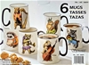 SIGNATURE HOUSEWARES Set of 6pc Animals Music Design Mugs. NB: 2 x mugs mis