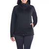 SIGNATURE Women's Stand Collar Fleece Jacket, Size M, 96% Polyester, Black.