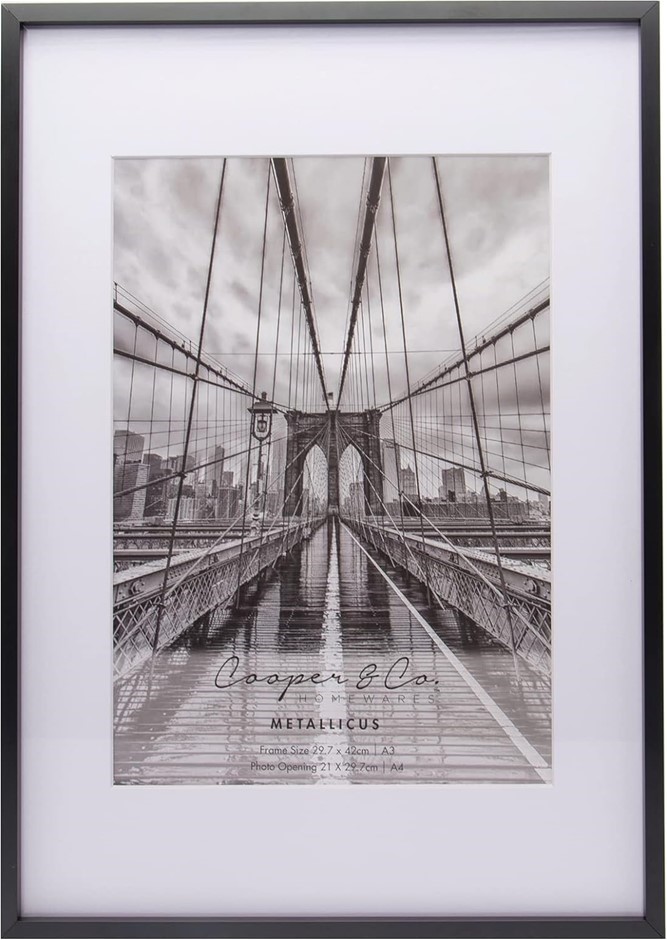 COOPER & CO. Homewares A3 Frame with A4 Opening, Premium Metallicus Metal P