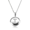Personalized Letter 'T' Platinum with CZ Jewelry Beads Pendant Necklace
