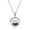 Personalized Letter 'W' Platinum with CZ Jewelry Beads Pendant Necklace