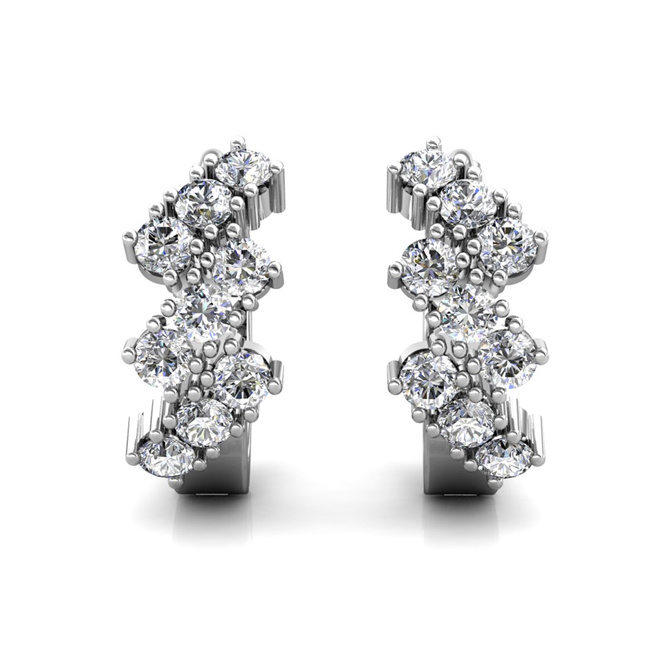 Elegant 18K White Gold plated Diamonds Simulants earrings