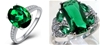 Set 925 Sterling Silver Rings and Bracelet with Simulated Diamonds and Jade